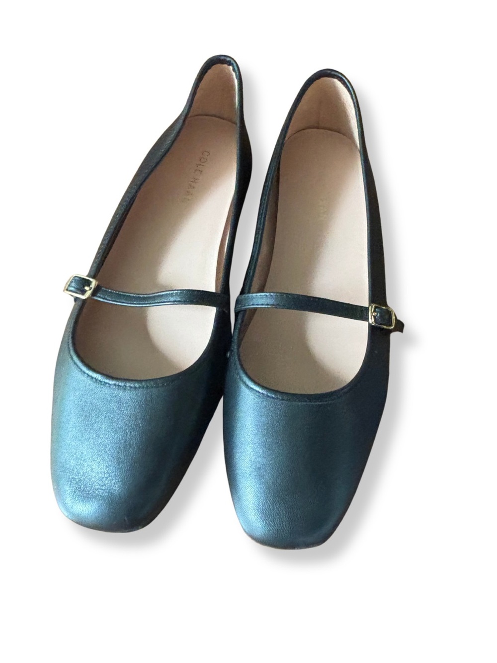 Cole Haan Black Leather Mary Jane Flats with Strap - Picture 3 of 10